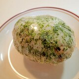 ちりめんじゃことサラダ豆の青のりまぶしおにぎり